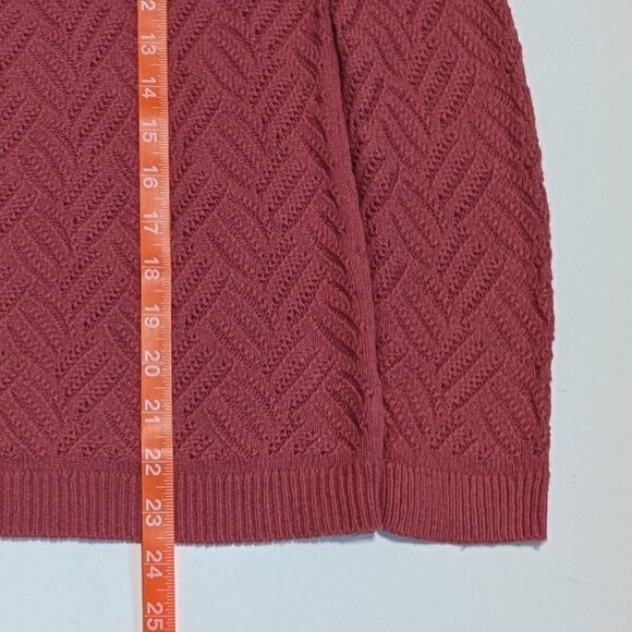 Talbot's Petite Pink Lace Sweater with Ruffle Neck, Size P - Picture 8 of 8